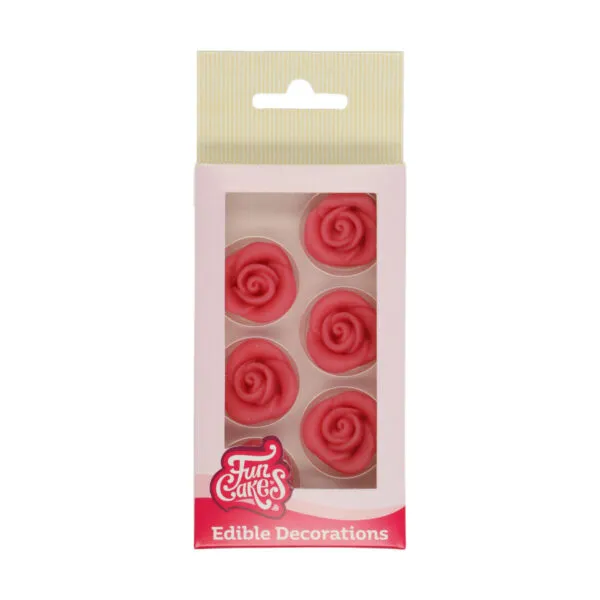 Marzipan Decorations Roses Pink