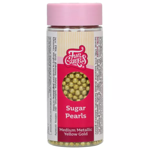 Sugar Pearls Medium Metallic Yellow Gold