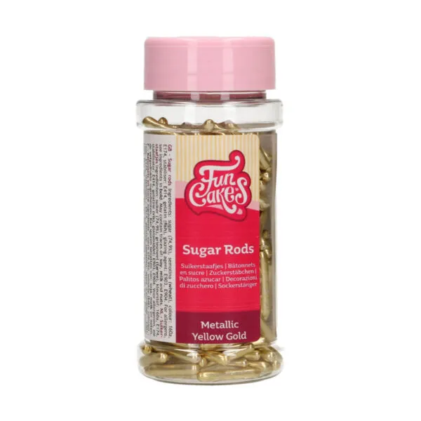 Metallic Sugar Rods XL Yellow Gold