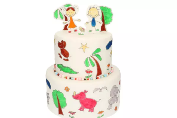Children's drawing cake