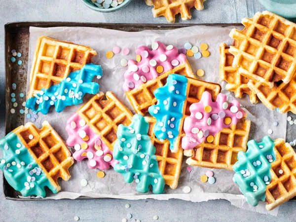 Waffles with Deco Melts and confetti