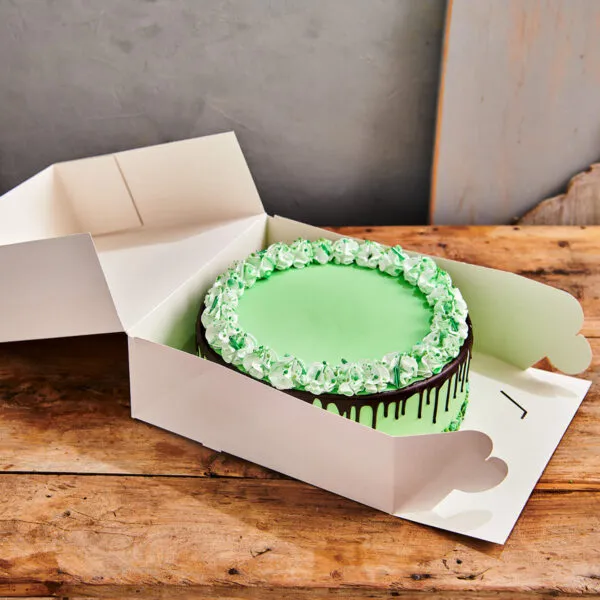 Cake Box White Fixed Lid