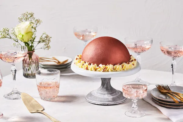 Metallic copper dome cakes
