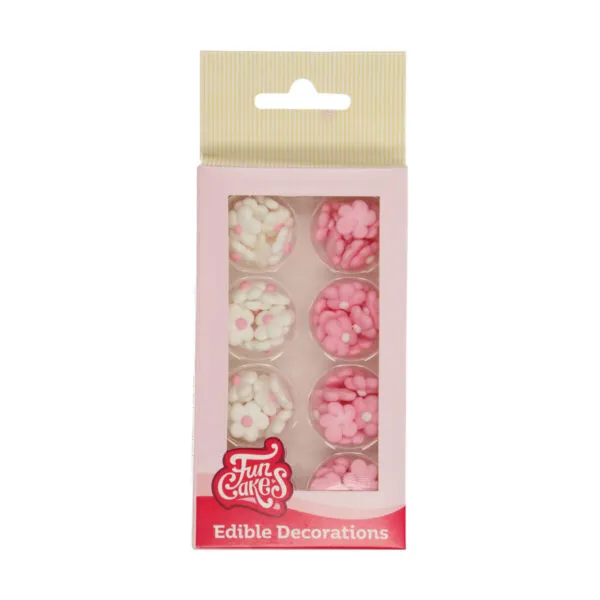 Zuckerdekorationen Little Flower Mix Weiß/Rosa