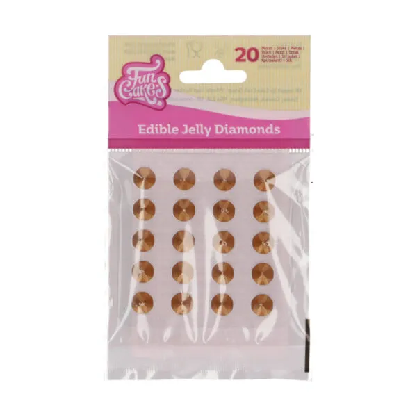 Comestible Jelly Diamonds Pearl Gold