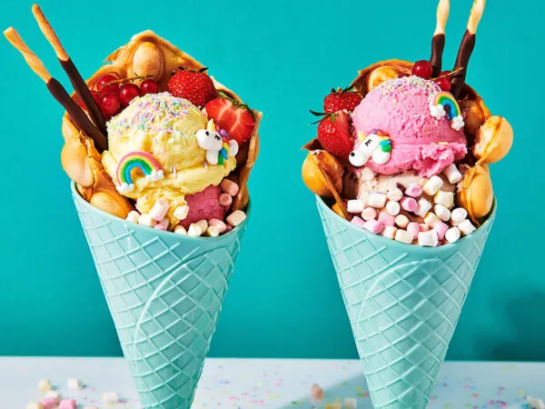 Bubble waffle with ice cream