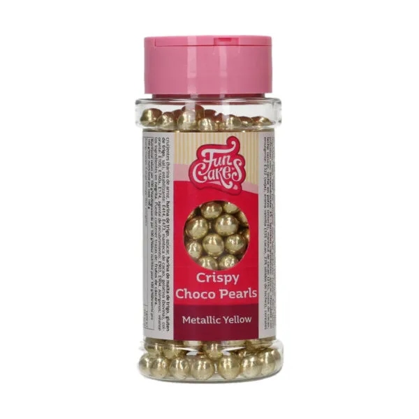 Crispy Choco Parels Metallic Geel