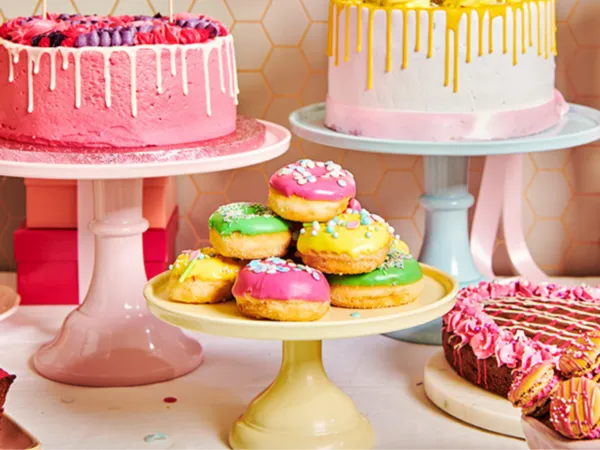 Colorful donuts with dip'n drip