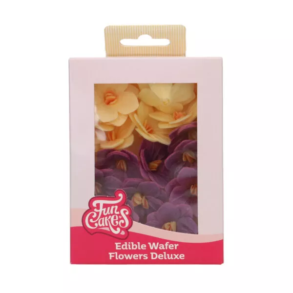 Edible Wafer Flowers Deluxe Hydrangea Purple/Yellow Small