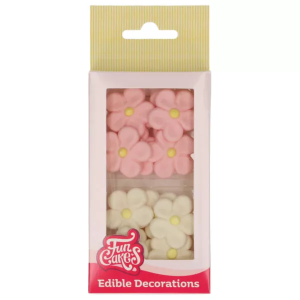 Fondant Decorations Daisies White/Pink