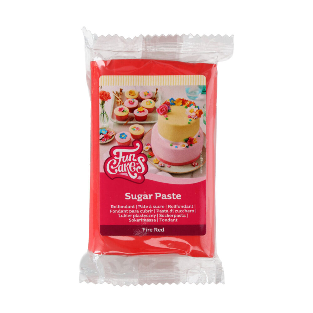F20120 FunCakes Sugar Paste Fire Red 250g