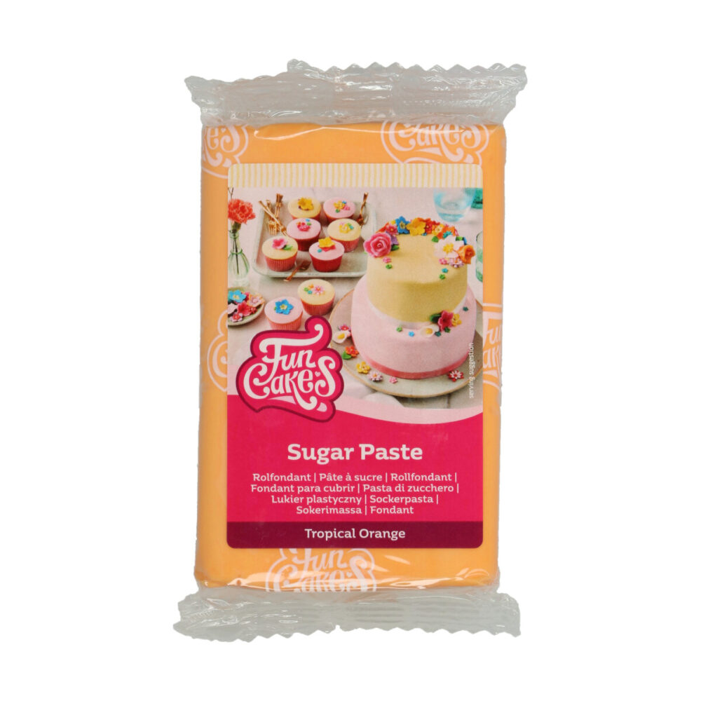 F20140 FunCakes Sugar Paste Tropical Orange 250g Sugar Paste Tropical Orange