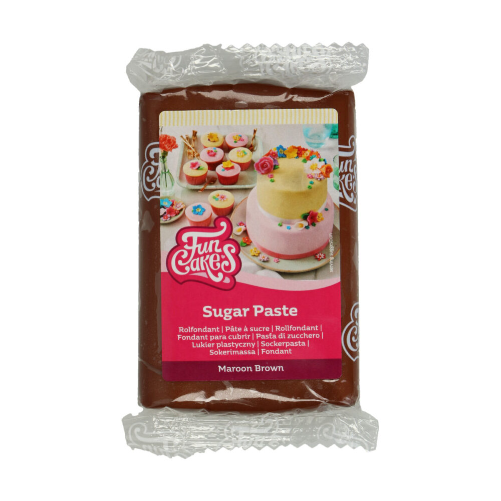F20150 FunCakes Sugar Paste Maroon Brown Sugar Paste Maroon Brown