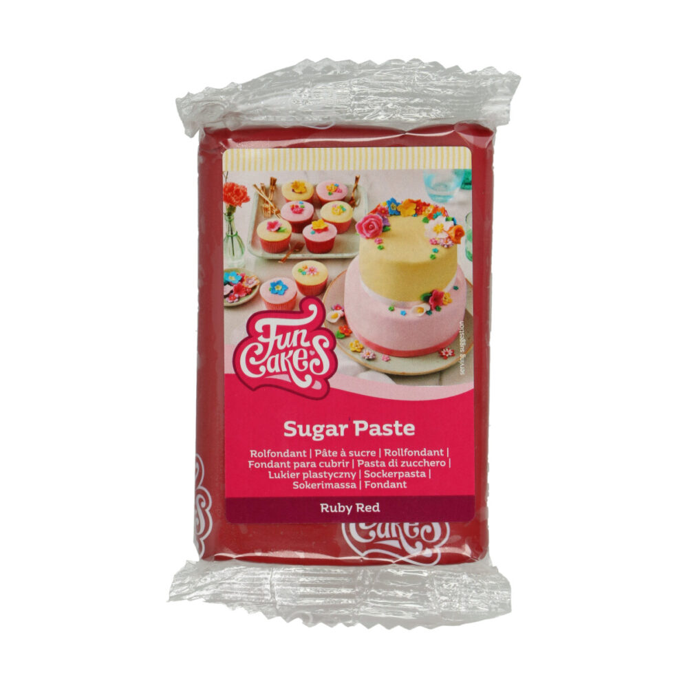 F20170 FunCakes Sugar Paste Ruby Red 250g 2 Rolfondant Ruby Red