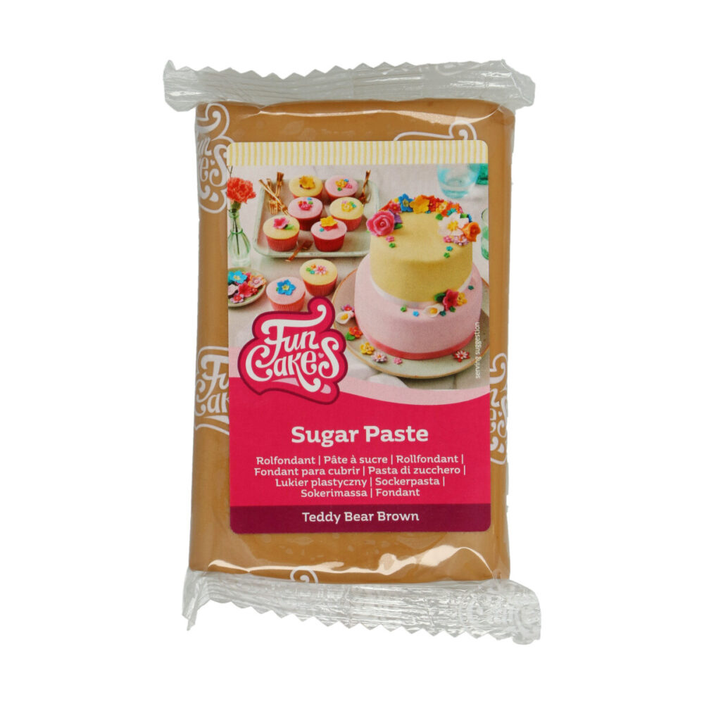 F20245 FunCakes Sugar Paste Teddy Bear Brown 250g 2 Sugar Paste Teddy Bear Brown