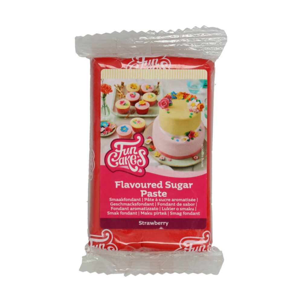 F20410 FunCakes Flavour Sugar Paste Strawberry Smaakfondant Aardbei