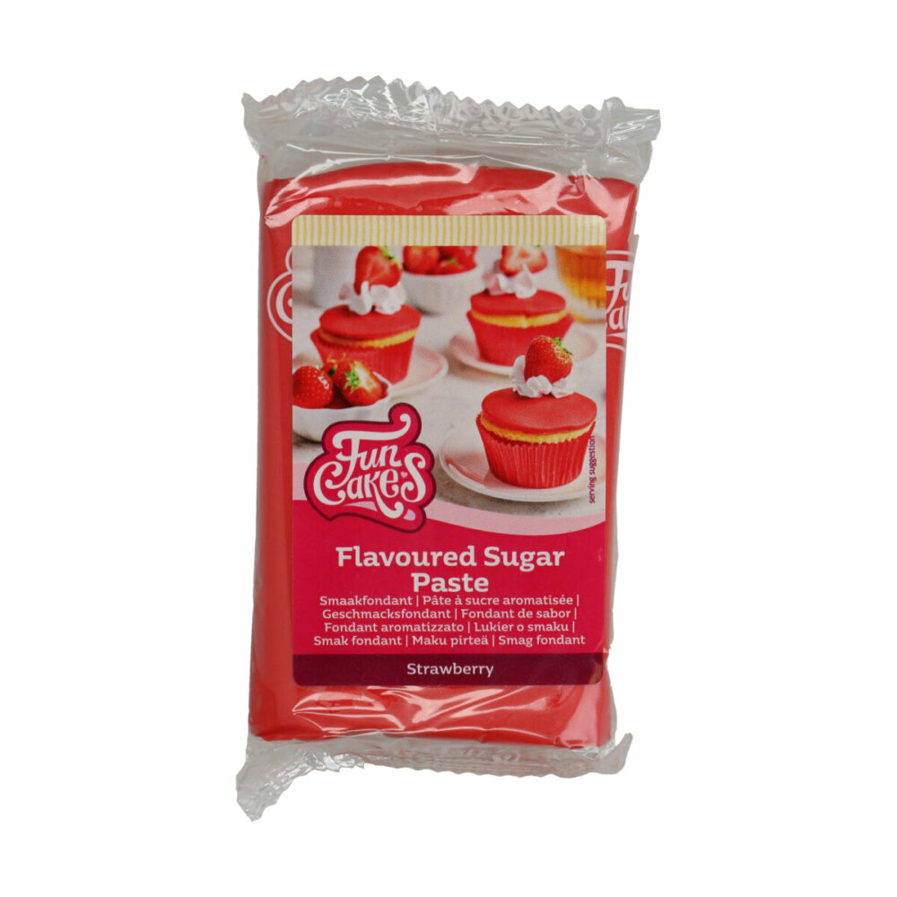 F20410 FunCakes Flavoured Sugar Paste Strawberry Smaakfondant Aardbei