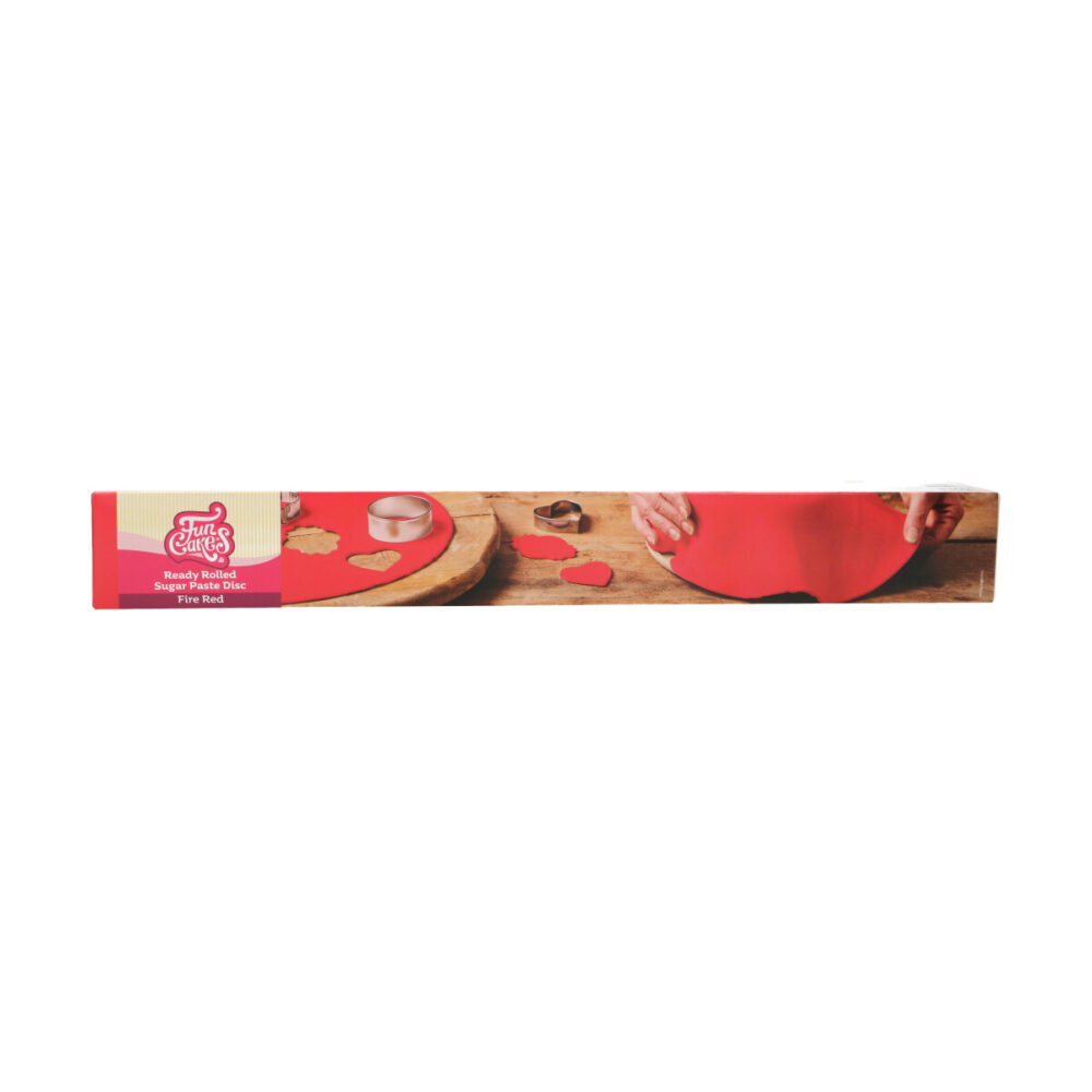 F20710 FunCakes Ready Rolled Supgar Paste Disc Fire Red Ready Rolled Fondant Disc Fire Red