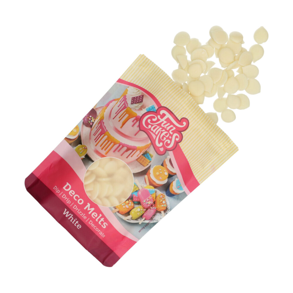 F25110 FunCakes Deco Melts White 250g OpenBag