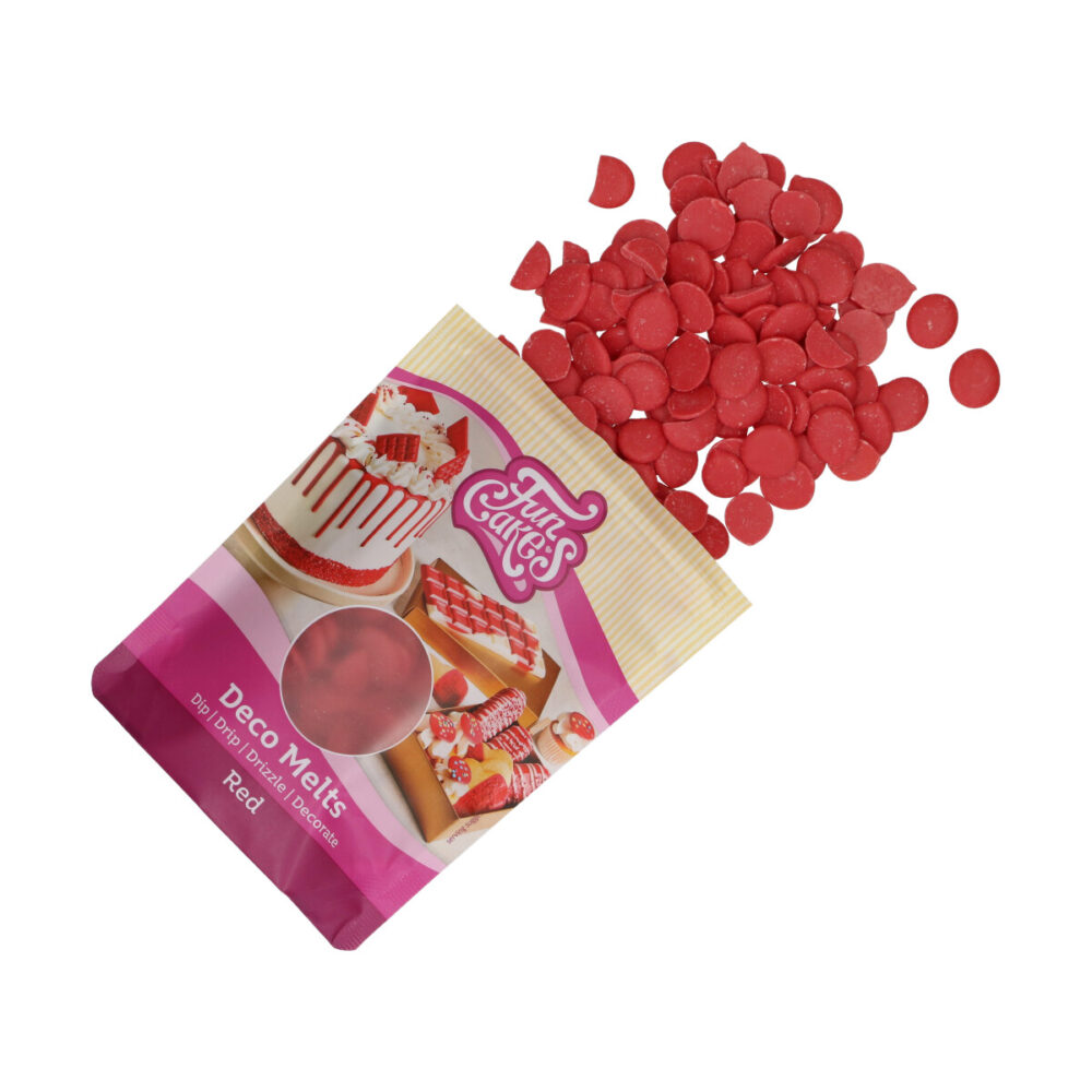 F25130 FunCakes Deco Melts Red 250g Open