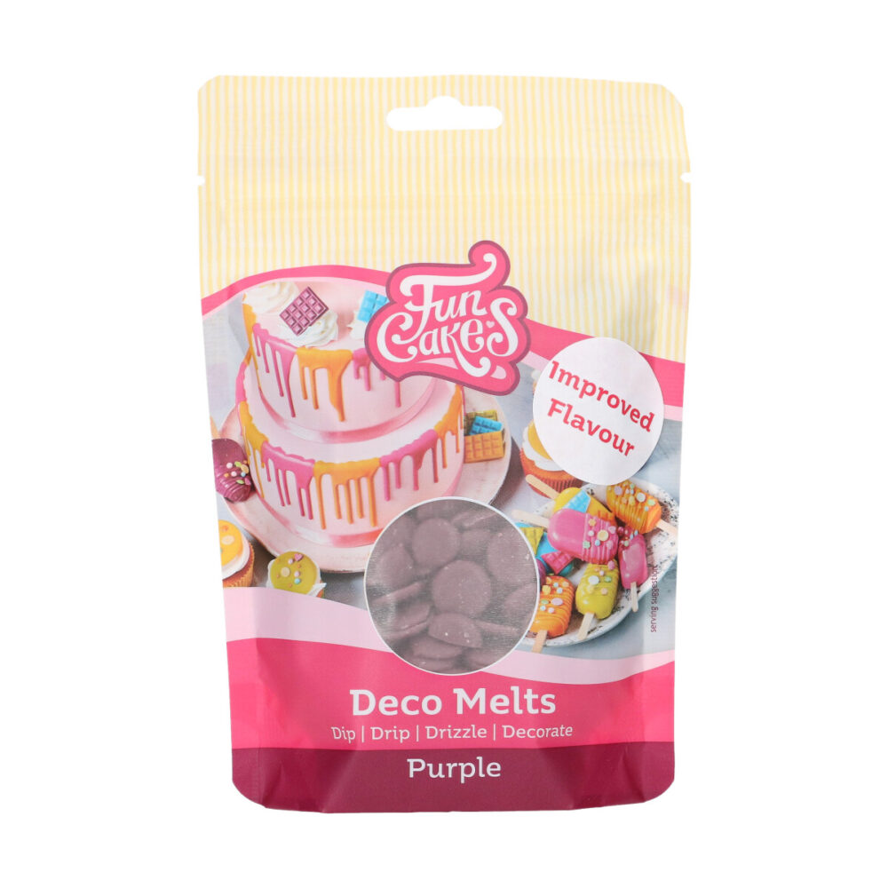 F25145 FunCakes Deco Melts Purple Improved Flavour Deco Melts Paars