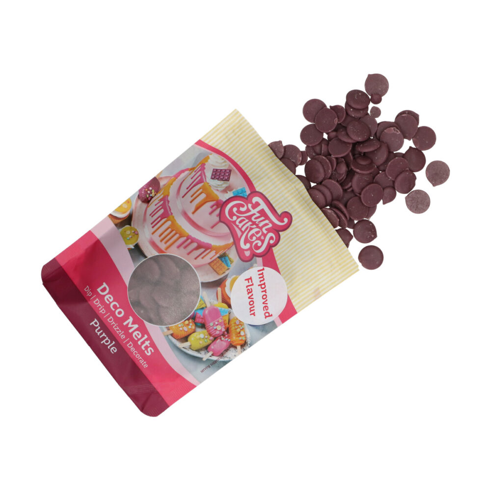 F25145 FunCakes Deco Melts Purple Improved Flavour Open Bag