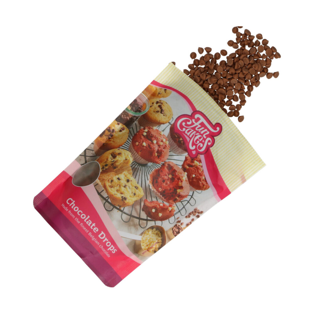 F30125 FunCakes Chocolate Drops Milk 350g Drops