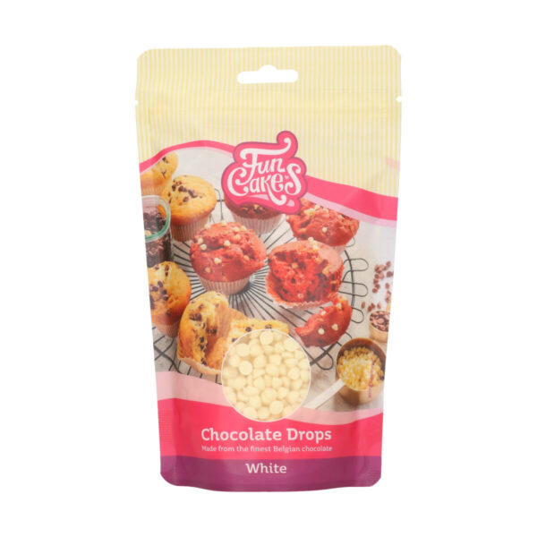F30130 FunCakes Chocolate Drops White 350g B