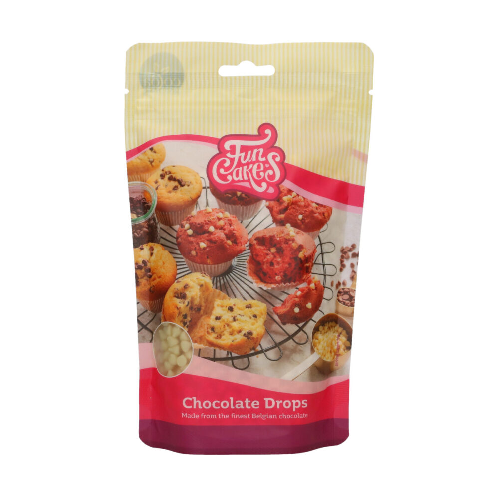 F30130 FunCakes Chocolate Drops White 350g Packshot