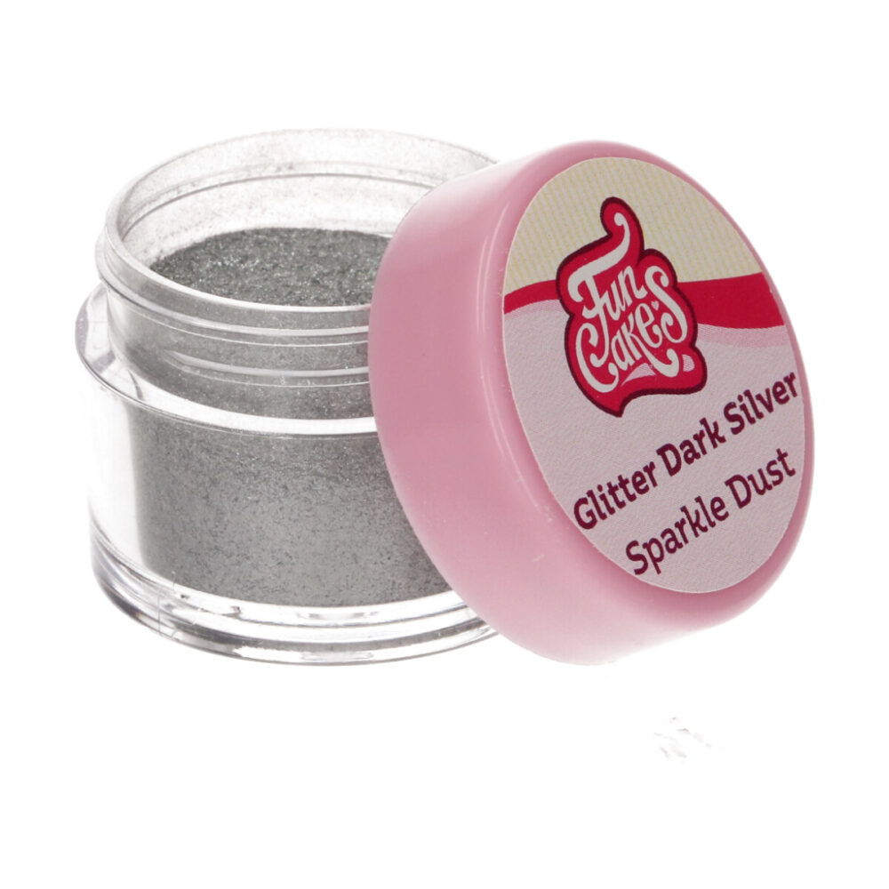 F41020 FunCakes Sparkle Dust Glitter Dark Silver Jar
