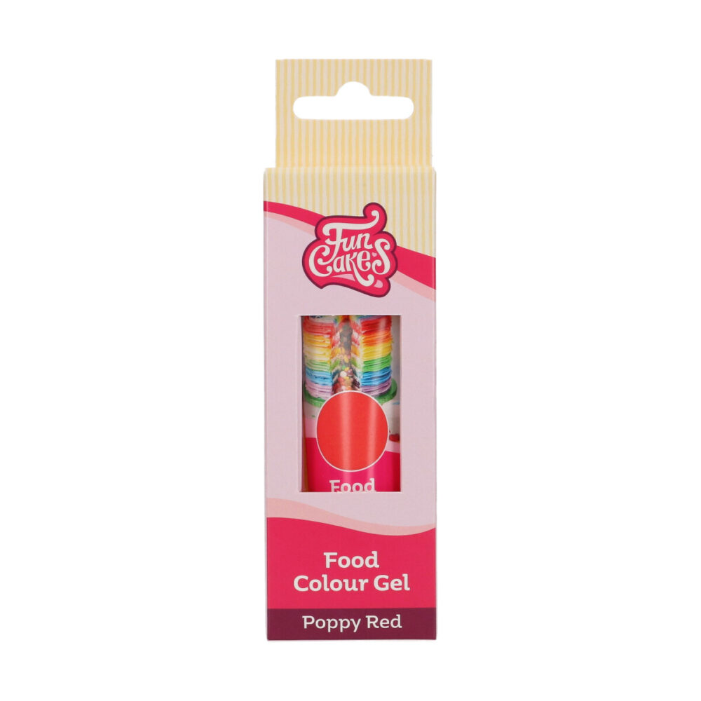 F44195 FunCakes Food Colour Gel Poppy Red 30g Food Colour Gel Poppy Red