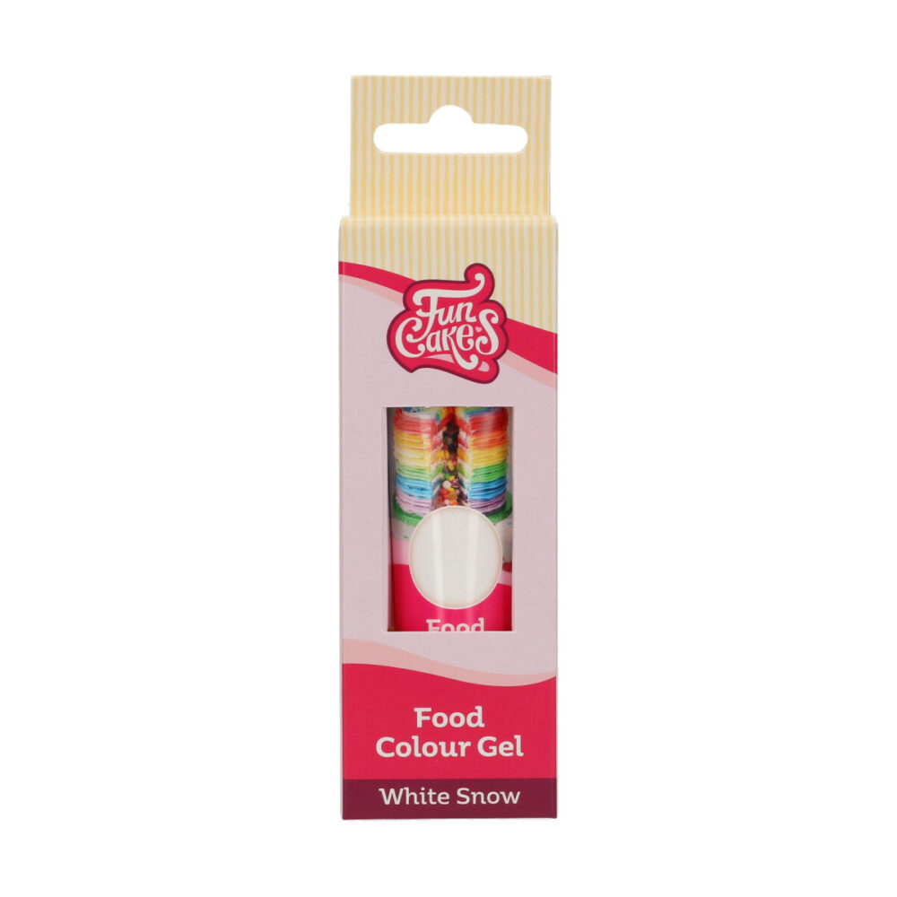 F44200 FunCakes Food Colour Gel White Snow Food Colour Gel Sneeuwwit