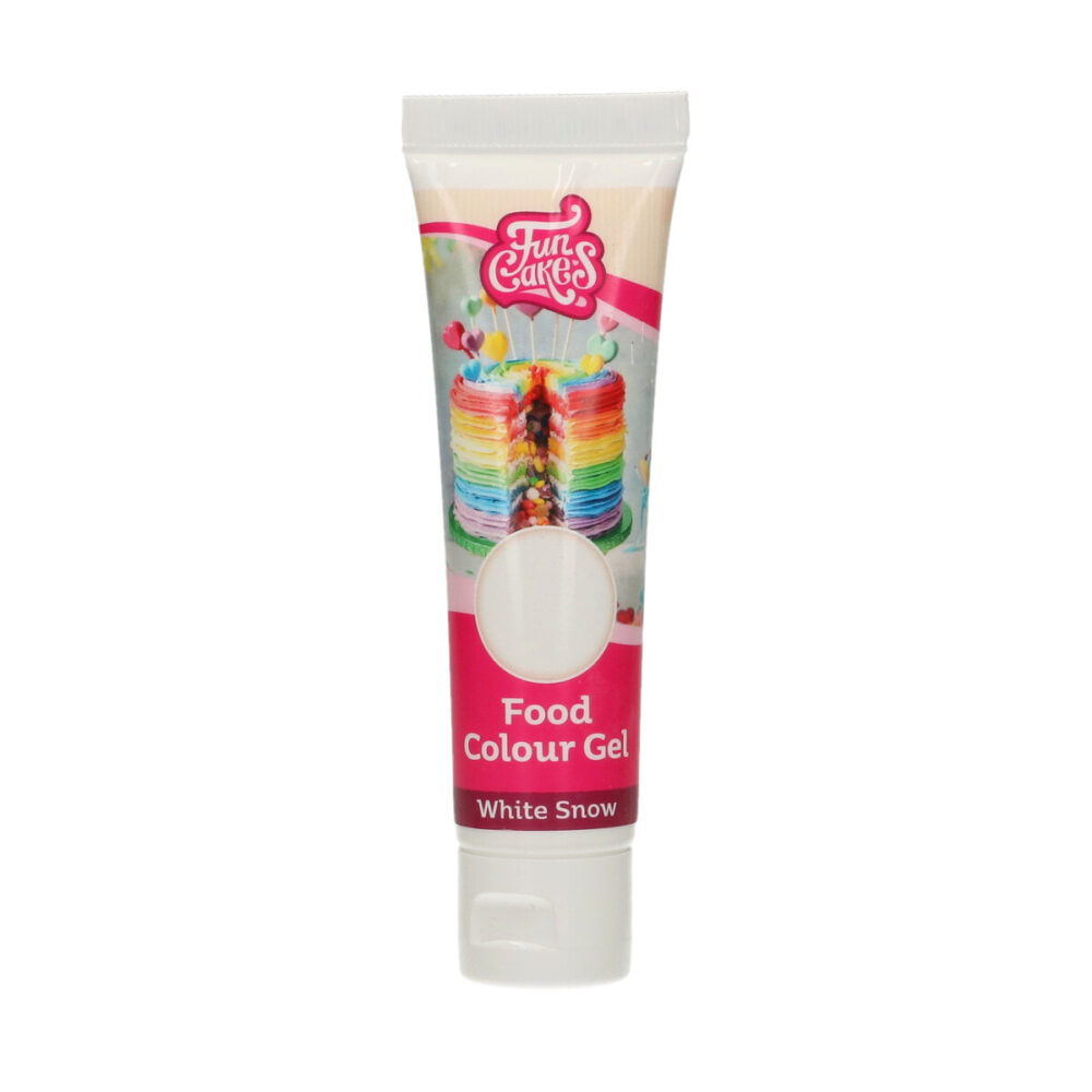 F44200 FunCakes Food Colour Gel White Snow Tube