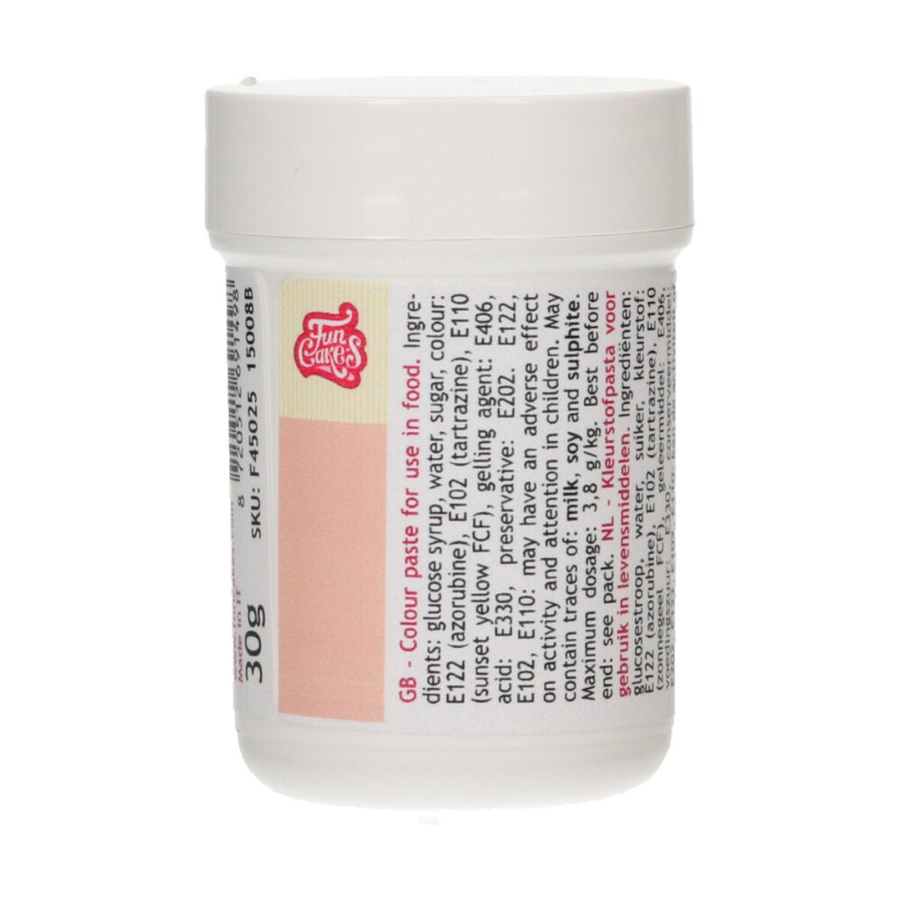 F45025 FunCakes Food Colour Paste Peach Food Colour Paste Peach