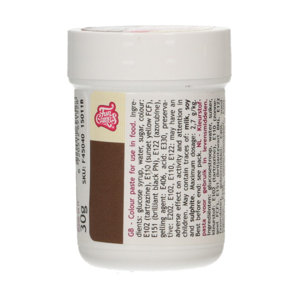 F45040 FunCakes Food Colour Paste Dark Brown Food Colour Paste Dark Brown