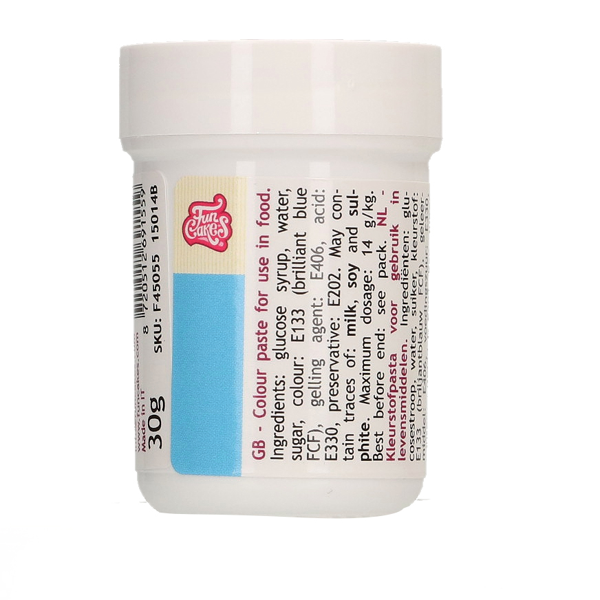 F45055 FunCakes Paste Food Colour Sky Blue Food Colour Paste Hemelblauw