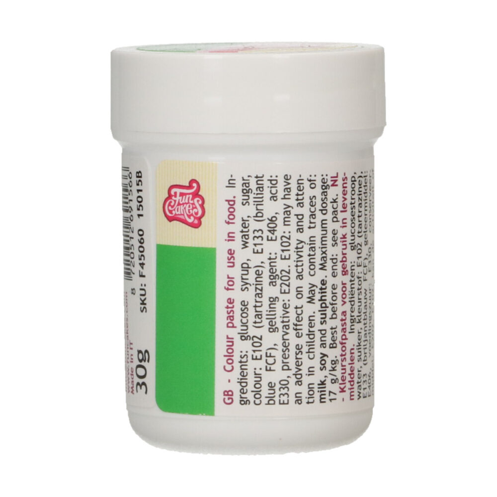 F45060 FunCakes Food Colour Paste Green Food Colour Paste Groen