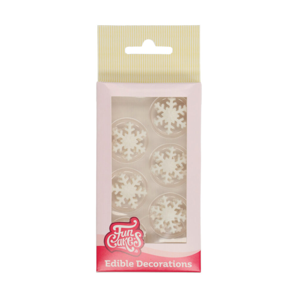 F50270 FunCakes Fondant Decoration Ice Crystals White Fondant Decoratie Sneeuwvlokken Wit