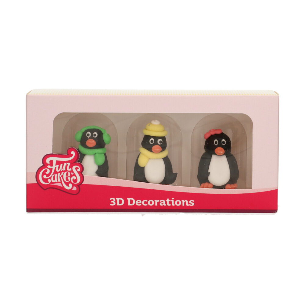 F50320 FunCakes Edible Decorations Penguins Suikerdecoratie 3D Pinguïn