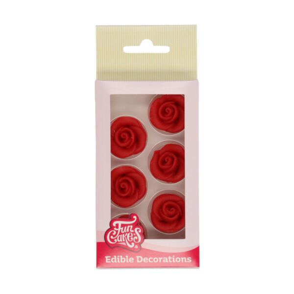 F50425 FunCakes Edible Decorations Roses Red