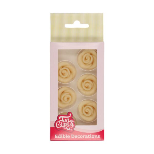 F50435 FunCakes Edible Decorations Roses White