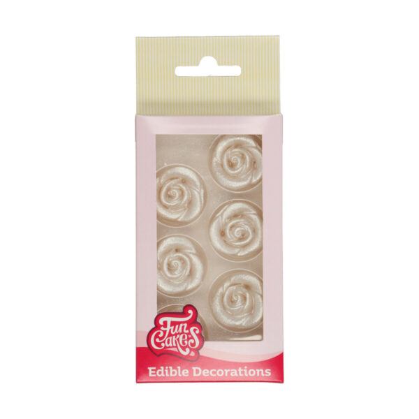 F50445 FunCakes Edible Decorations Roses Silver