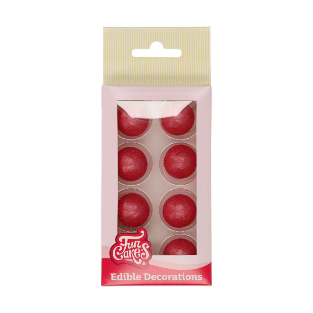F50520 FunCakes Choco Balls Pearl Dark Pink Parel Choco Ballen Donkerroze