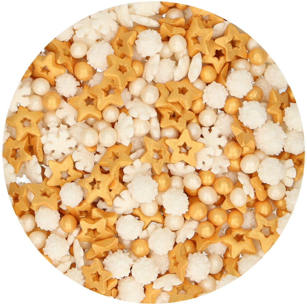 F51120 FunCakes Sprinkle Medley Gold Sprinkles
