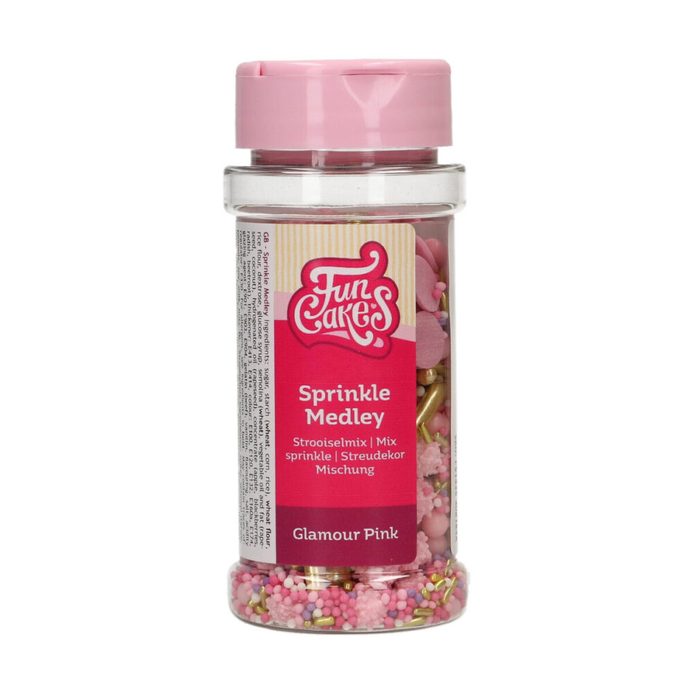 F51435 FunCakes Sprinkle Medley Glamour Pink No E171 65g Sprinkle Medley Glamour Pink