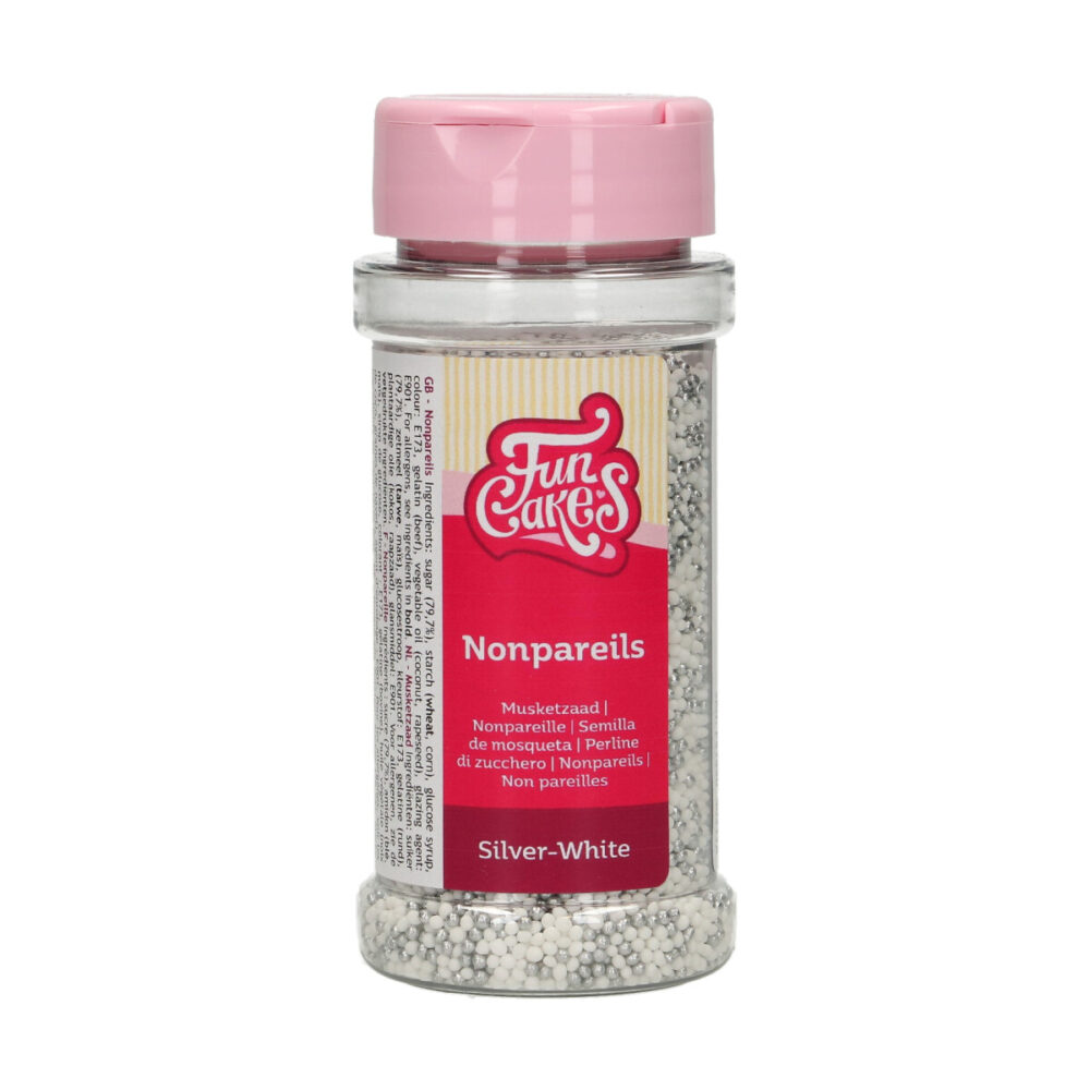 F51550 FunCakes Nonpareils Silver White 80g Nonpareils Silver-White