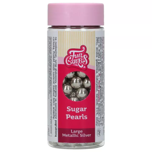 Perles en Sucre Grand Argent Métallique