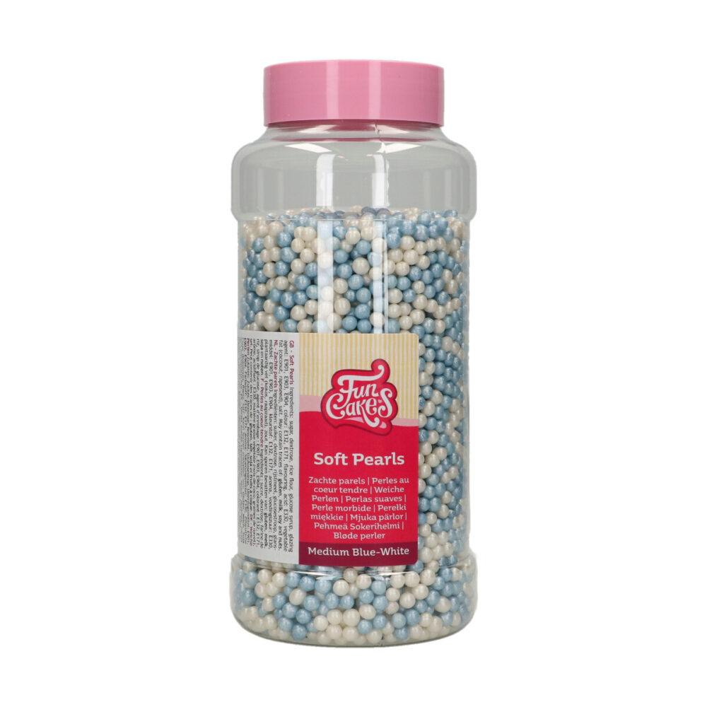 F51780 FunCakes Soft Pearls Medium Blue White 500g