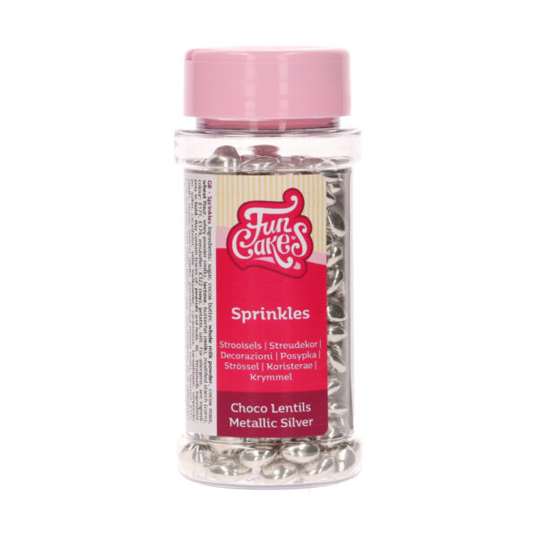F51940 FunCakes Choco Lentils Metallic Silver 80g