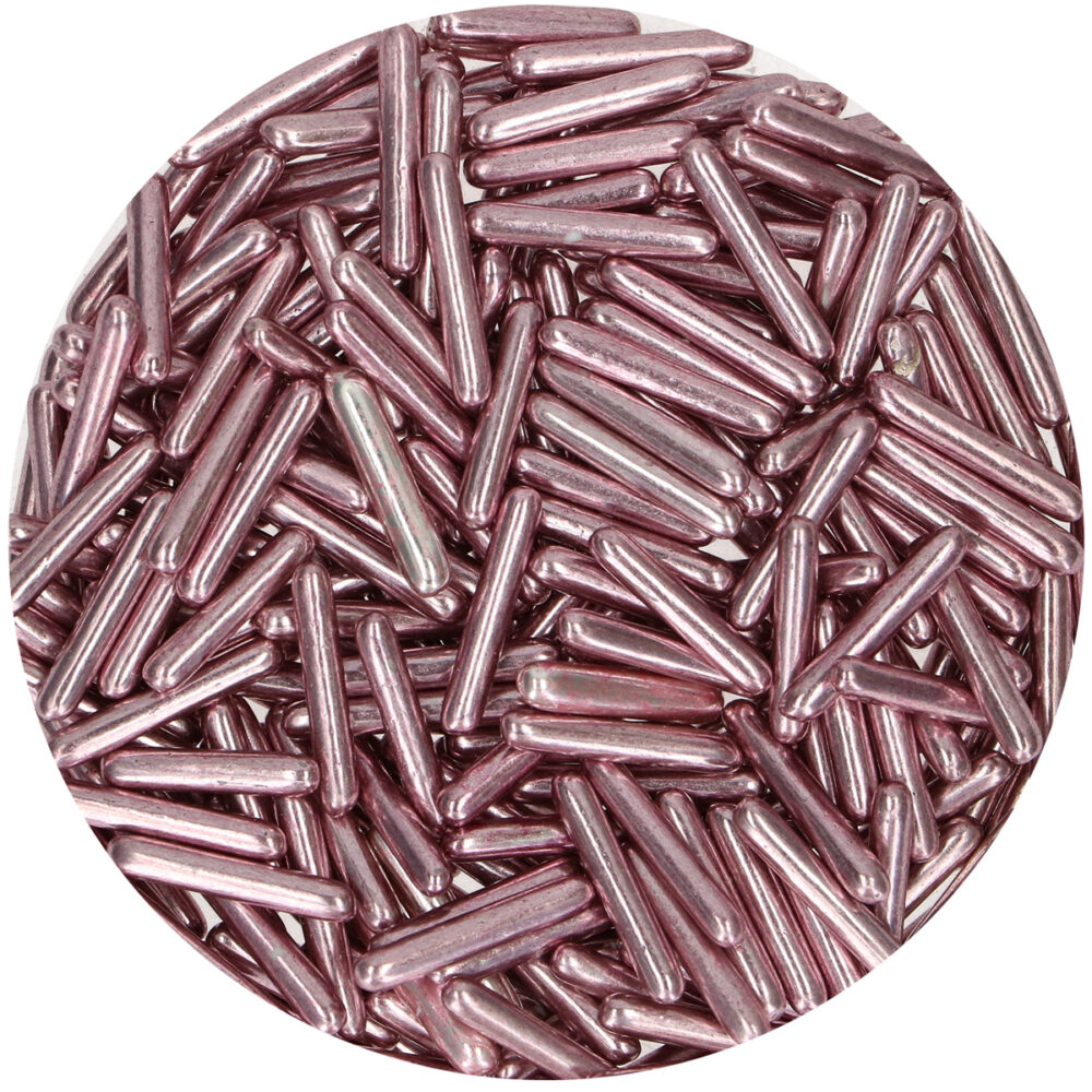F51980 FunCakes Sugar Rods Metallic Pink Sprinkles